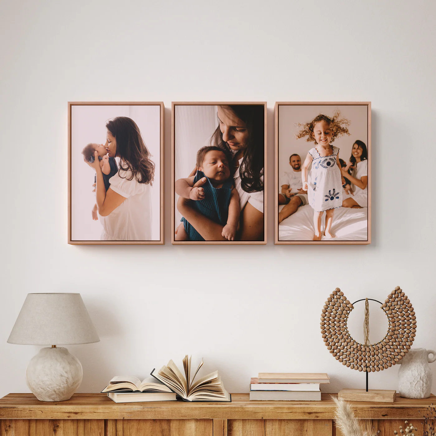 Triptych framed wall art set
